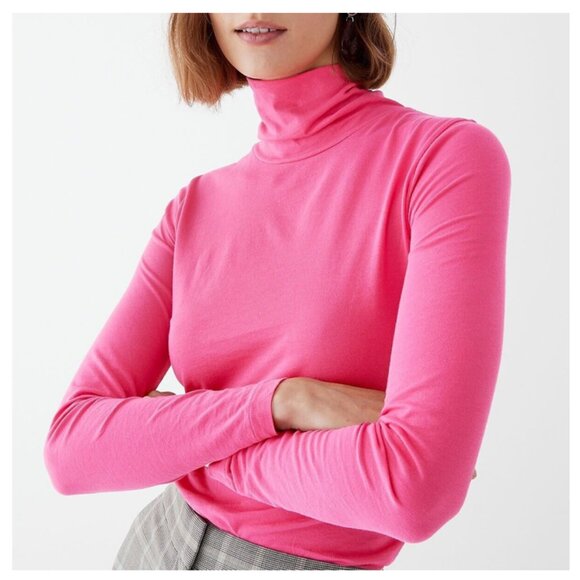 J. Crew Tops - J. Crew Tissue Turtleneck Long Sleeve Lightweight Cozy Pink Size XS